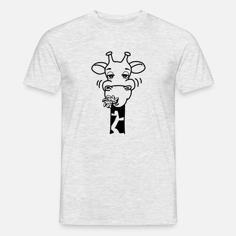 Giraffe eating comic hunger funny cool - Men’s T-shirt - heather grey