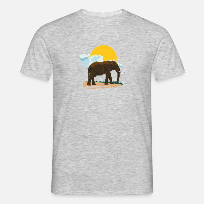 Elefant oder doch Elephant? - Männer T-Shirt - Grau meliert