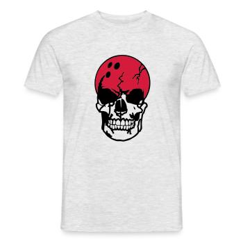 death bowling ball head dead skull11204 - Men's T-Shirt - heather grey - Front - AI Model Male 178 dark (178cm)