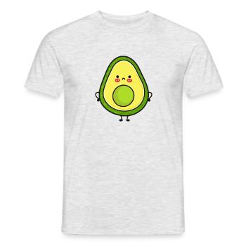 Cute and grumpy avocado - Men's T-Shirt - heather grey - Front - AI Model Male 178 dark (178cm)