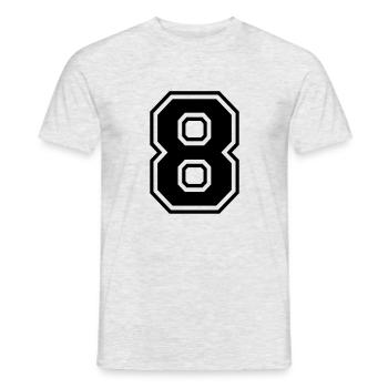 Number 8 Football | Team baseball| university basketball - Men's T-Shirt - heather grey - Front - AI Model Male 178 dark (178cm)