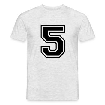 Number 5 university team| sport campus flocking - Men's T-Shirt - heather grey - Front - AI Model Male 178 dark (178cm)