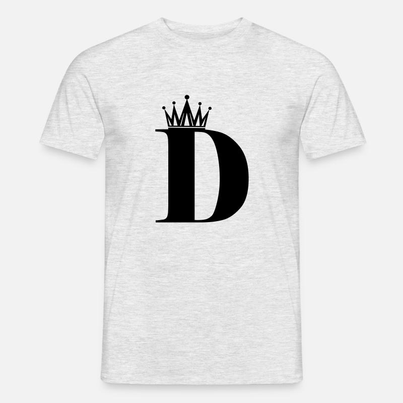 buchstabe D Krone - Männer T-Shirt - Grau meliert