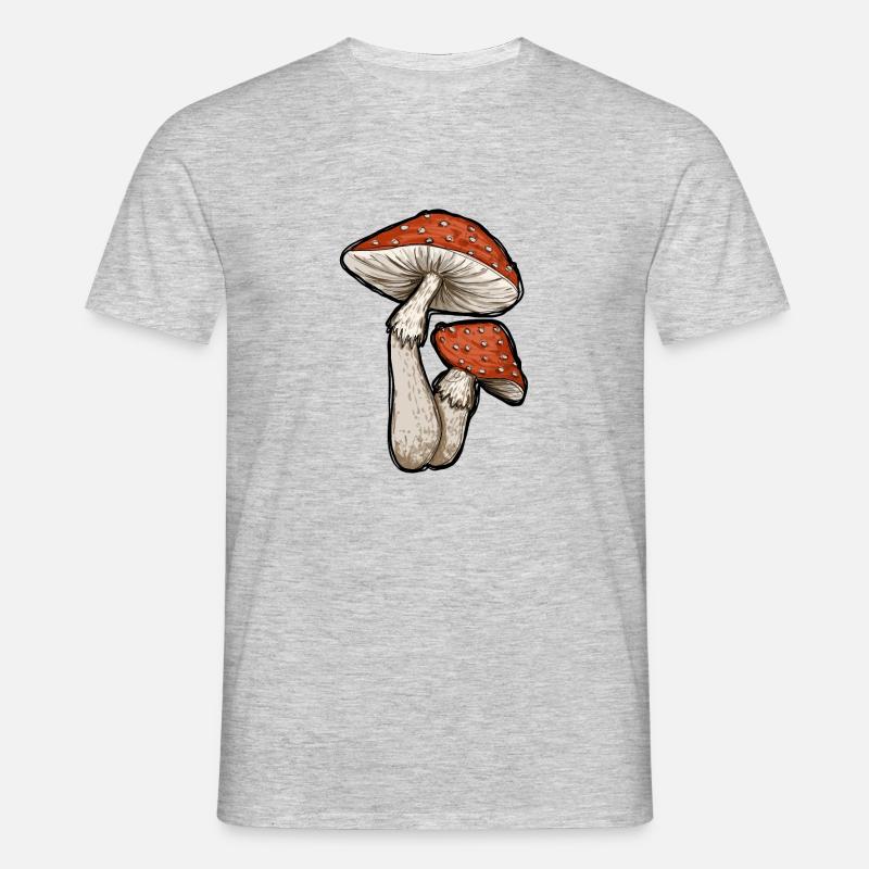 Toadstools Illustration - Men's T-Shirt - heather grey