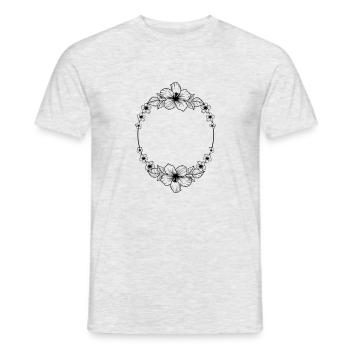 Hibiscus Boho Fleur peinte à la main - T-shirt homme - gris chiné - Devant - AI Model Male 178 dark (178cm)