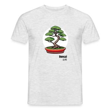 Bonsai Japan Tree - Men's T-Shirt - heather grey - Front - AI Model Male 178 dark (178cm)
