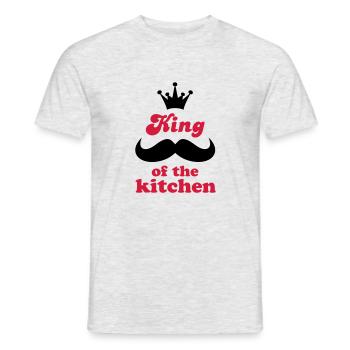 Tablier de cuisine avec dicton amusant - T-shirt homme - gris chiné - Devant - AI Model Male 178 dark (178cm)