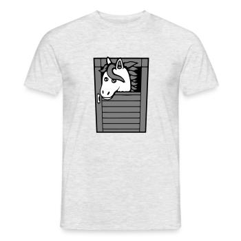 Écurie Cheval Poney Cheval Peeps Mignon - T-shirt homme - gris chiné - Devant - AI Model Male 178 dark (178cm)