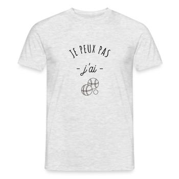 cadeau marseille / pétanque - T-shirt homme - gris chiné - Devant - AI Model Male 178 dark (178cm)