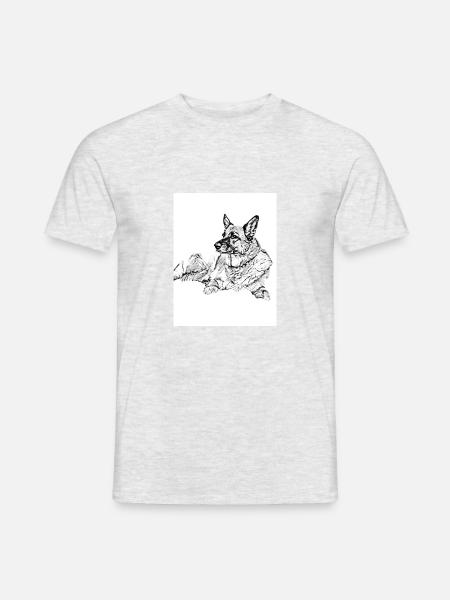 Chien - T-shirt homme - gris chiné