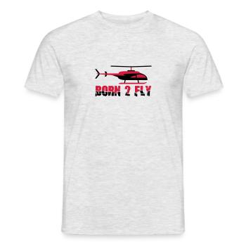 Né à voler Design Heli Cool - T-shirt homme - gris chiné - Devant - AI Model Male 178 dark (178cm)