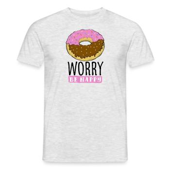 Donut Worry - Männer T-Shirt - Grau meliert - Vorne - AI Model Male 178 dark (178cm)
