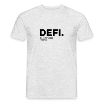 DEFI decentraliced finance - T-shirt homme - gris chiné - Devant - AI Model Male 178 dark (178cm)
