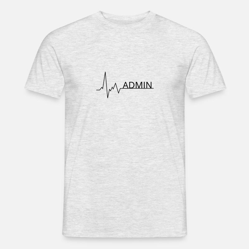 herzschlag admin - Männer T-Shirt - Grau meliert