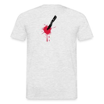 SANG DE COUTEAU - T-shirt homme - gris chiné - Dos - AI Model Male 178 dark (178cm)