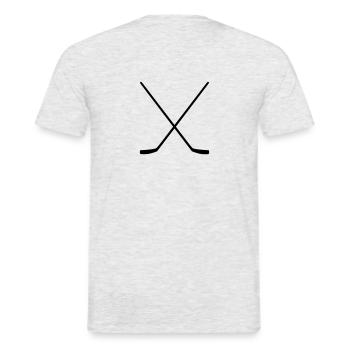 Eishockey Schläger Schrift Grafik - Männer T-Shirt - Grau meliert - Hinten - AI Model Male 178 dark (178cm)