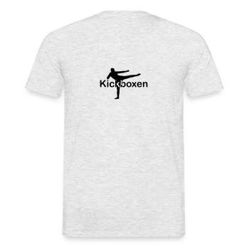 Kickboxing fighter font in the middle - Men's T-Shirt - heather grey - Back - AI Model Male 178 dark (178cm)
