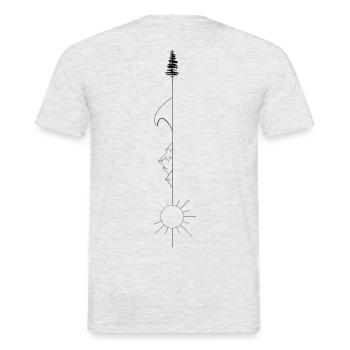 Sonnige Landschaft Senkrecht - Männer T-Shirt - Grau meliert - Hinten - AI Model Male 178 dark (178cm)
