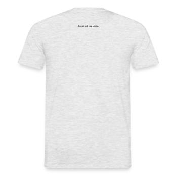 Jesus got my back (small) - Men's T-Shirt - heather grey - Back - AI Model Male 178 dark (178cm)