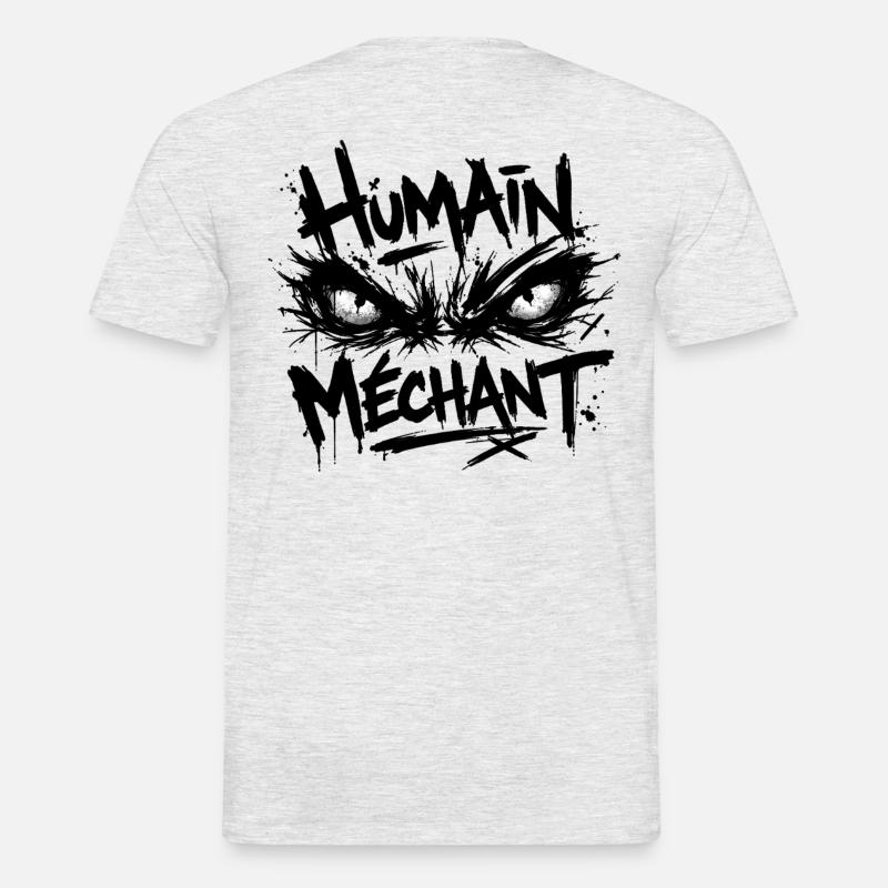Evil Human Look Black Pattern - Men's T-Shirt - heather grey