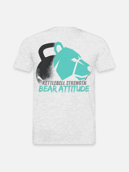 Kettlebell Bär Attitude - Männer T-Shirt - Grau meliert