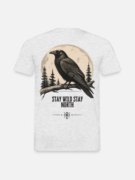 Vintage Nordic Raven T-Shirt - Männer T-Shirt - Grau meliert