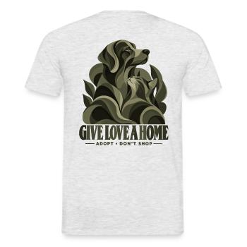 Give Love A Home – Adopt Don’t Shop - Männer T-Shirt - Grau meliert - Hinten - AI Model Male 178 dark (178cm)