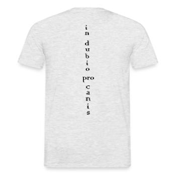 in dubio pro canis im Zweifel für den Hund - Männer T-Shirt - Grau meliert - Hinten - AI Model Male 178 dark (178cm)