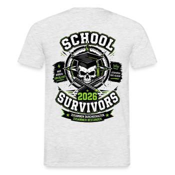School Survivors 2026 – Abschluss geschafft - Männer T-Shirt - Grau meliert - Hinten - AI Model Male 178 dark (178cm)