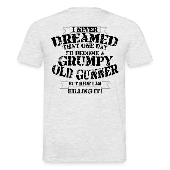 Grumpy Old Gunner - Men's T-Shirt - heather grey - Back - AI Model Male 178 dark (178cm)