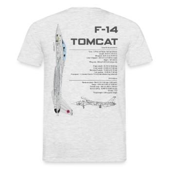 F-14 TOMCAT TG - AS2012 - Männer T-Shirt - Grau meliert - Hinten - AI Model Male 178 dark (178cm)
