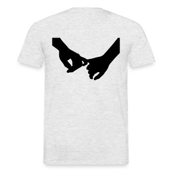 Hand in Hand - Männer T-Shirt - Grau meliert - Hinten - AI Model Male 178 dark (178cm)