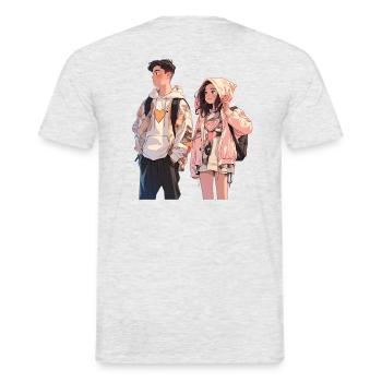 Lovebirds - Men's T-Shirt - heather grey - Back - AI Model Male 178 dark (178cm)