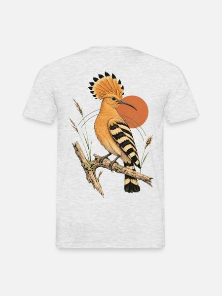 Wiedehopf Vintage - Männer T-Shirt - Grau meliert