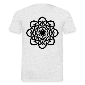 | de fleurs celtiques Idée cadeau pour les anniversaires - T-shirt homme - gris chiné - Dos - AI Model Male 178 dark (178cm)