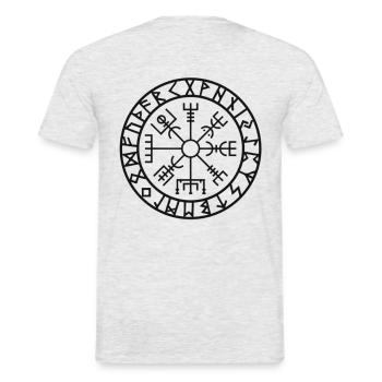 Vegvisir Symbol | Geschenkidee für Geburtstage - Männer T-Shirt - Grau meliert - Hinten - AI Model Male 178 dark (178cm)