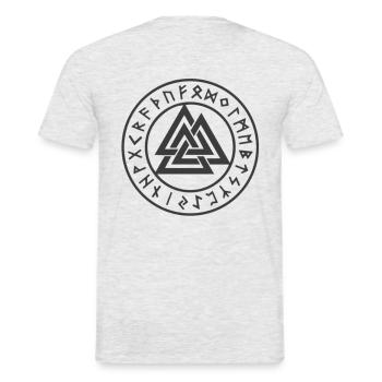 Valknut Symbol | Geschenkidee für Geburtstage - Männer T-Shirt - Grau meliert - Hinten - AI Model Male 178 dark (178cm)