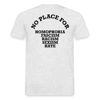 NO PLACE FOR... 3000 - T-shirt homme - gris chiné - Dos - AI Model Male 178 dark (178cm)