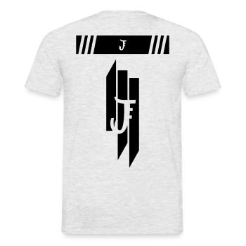 J - Men's T-Shirt - heather grey - Back - AI Model Male 178 dark (178cm)