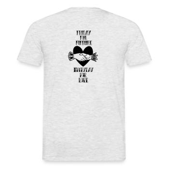 vendredi pour l'avenir - tous les jours pour l'amour - T-shirt homme - gris chiné - Dos - AI Model Male 178 dark (178cm)