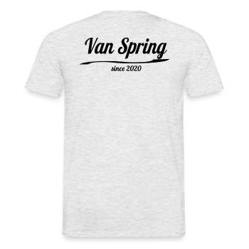 VanSpring - Männer T-Shirt - Grau meliert - Hinten - AI Model Male 178 dark (178cm)