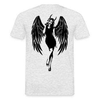 sexy devil angel angel pin up girl 2reborn - Men's T-Shirt - heather grey - Back - AI Model Male 178 dark (178cm)