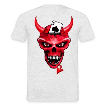 poker skull design - Men's T-Shirt - heather grey - Back - AI Model Male 178 dark (178cm)