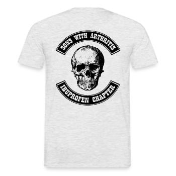 Moto moto homme ibuprofène arthrite - T-shirt homme - gris chiné - Dos - AI Model Male 178 dark (178cm)