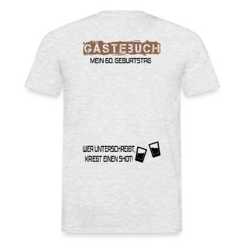60th Birthday - Men's T-Shirt - heather grey - Back - AI Model Male 178 dark (178cm)