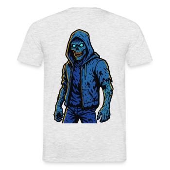 Urban Decay – Future Zombie Warrior - Männer T-Shirt - Grau meliert - Hinten - AI Model Male 178 dark (178cm)