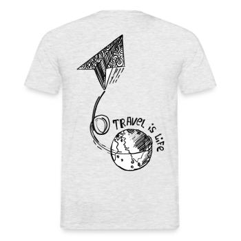 TraveIsLife - Männer T-Shirt - Grau meliert - Hinten - AI Model Male 178 dark (178cm)