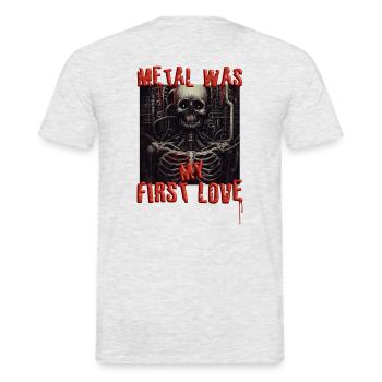 Metal was my first love - Männer T-Shirt - Grau meliert - Hinten - AI Model Male 178 dark (178cm)