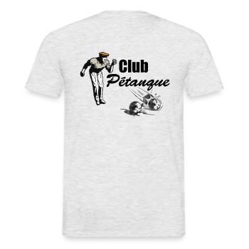 PETANQUE - T-shirt homme - gris chiné - Dos - AI Model Male 178 dark (178cm)