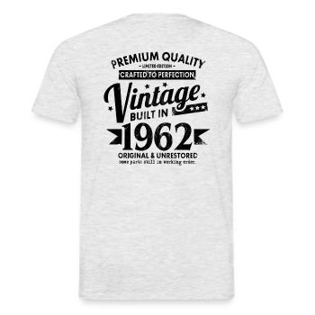 VINTAGE BUILT IN 1962 COOL 60. GEBURTSTAG GESCHENK - Männer T-Shirt - Grau meliert - Hinten - AI Model Male 178 dark (178cm)